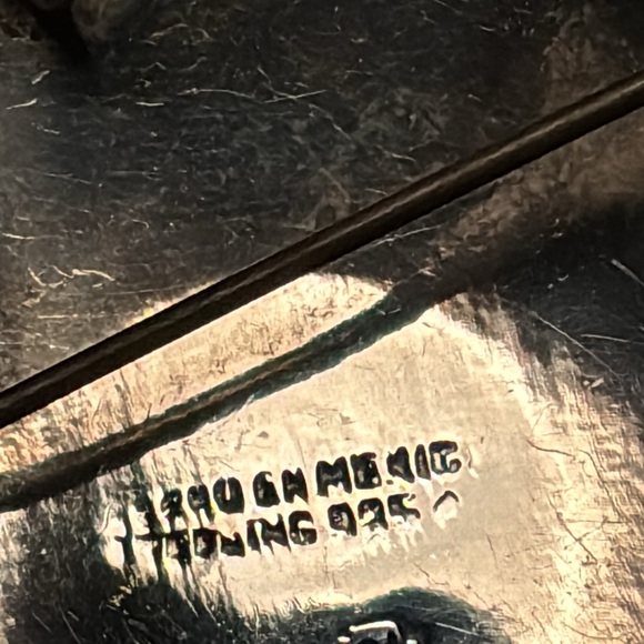 Vintage Mexican Aztec Sun God calendar sterling silver necklace pendant/Brooch - Picture 4 of 9